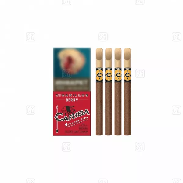 80_Сигариллы_c_деревянным_мундштуком_CARIBA_Berry_пачка_4шт_